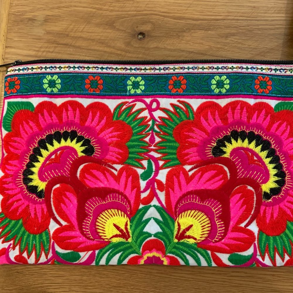 Thai Handmade Large Zippered Clutch